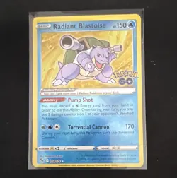 Pokemon Radiant Blastoise 018/078 Pokemon GO Holo Radiant Rare English 2022 - Image 1