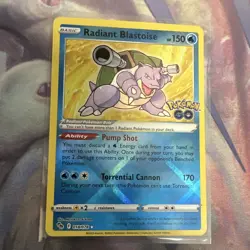 Pokemon TCG Radiant Blastoise Holo Radiant Rare 018/078 Pokemon GO 2022 - Image 1