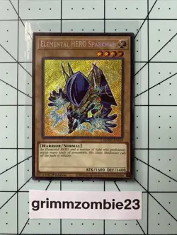 Elemental Hero Sparkman Chibi Art Secret Rare Yugioh! MZMU - Image 1
