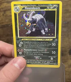 Pokemon TCG 1st Edition Houndoom Neo Discovery Holo Rare Card 4/75 MP - Image 1