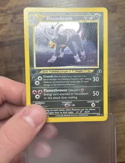 Pokemon TCG 1st Edition Houndoom Neo Discovery Holo Rare Card 4/75 MP - Image 3