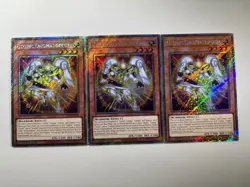 3 x Utopic Onomatopoeia RA04-EN028 Platinum Secret Rare 1st Ed YuGiOh Playset - Image 1