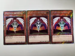 3 x Bountiful Artemis RA04-EN130 Platinum Secret Rare 1st Edition YuGiOh Playset - Image 1