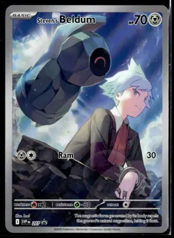 Steven's Beldum 207 SVP 207SVP AR IR Full Art Holo Promo English Pokemon Card LP - Image 1