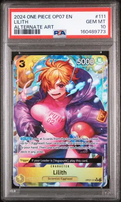 2024 ONE PIECE OP07-500 YEARS IN THE FUTURE ALTERNATE ART #111 LILITH PSA 10 - Image 1