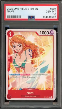 One Piece CCG Nami ST01-007 PRE ERRATA PSA 10 Gem Mint - Image 1