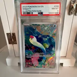 Pokemon Wiglett 206/198 SV01 Scarlet & Violet Illustration Rare Holo PSA 8 - Image 1