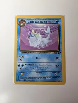 Pokemon Dark Vaporeon TCG Uncommon Card 45/82 Unlimited - Image 1