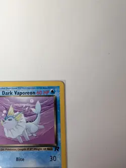 Pokemon Dark Vaporeon TCG Uncommon Card 45/82 Unlimited - Image 3