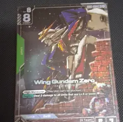 Bandai Wing Gundam Zero LR+ Unit Card 001-044 Holo (Power 8 Cost 8) - Image 1