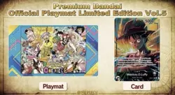 One Piece Card Game Official Playmat Limited Edition Vol.5 & Luffy Promo Card - Image 1