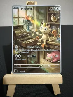 Meowth Slowpoke Pidgey Pokemon Card DISPLAY ART CARD - Image 1