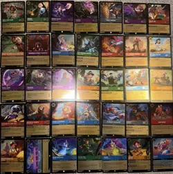 Disney Lorcana TCG Wilds Unknown Lot Of 35 Cold *FOIL* Cards - Image 1