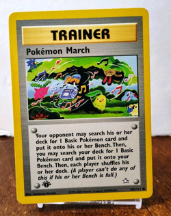 POKEMON MARCH 102/111 1ST EDITION TRAINER NEO GENESIS TOMOKAZU KOMIYA LP - Image 1
