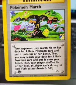 POKEMON MARCH 102/111 1ST EDITION TRAINER NEO GENESIS TOMOKAZU KOMIYA LP - Image 5