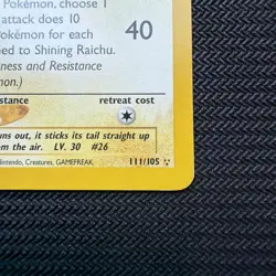 Shining Raichu 111/105 Neo Destiny English Vintage Pokemon - Image 4