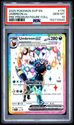 2025 POKEMON SVP EN-SV BLACK STAR PROMO #176 UMBREON EX PSA 10 - Image 1