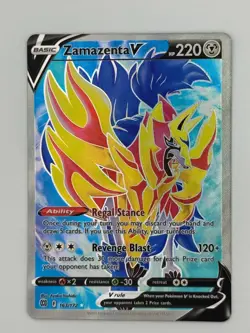 Zamazenta V 163/172 Ultra Rare Brilliant Stars Pokemon Holo Near Mint - Image 1