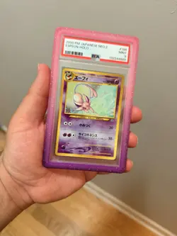 Pokemon TCG PSA Graded Espeon #196 Japanese 2000 Neo Discovery Holo Rare W Guard - Image 1