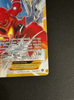 Volcanion EX 115/114 [LP] Secret Rare Steam Siege Holo English - Image 3