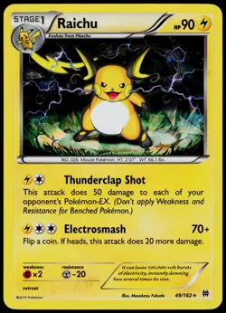 Raichu (XY BREAKthrough) (Cracked Ice Holo) 49/162 Deck Exclusives - Pokemon MP - Image 1