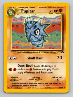 Pupitar Neo Discovery Uncommon 45/75 Pokemon - Image 1