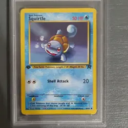 PSA 9 Pokemon TCG Squirtle 68/82 Team Rocket 1st Edition Regular English 2000 - Image 2
