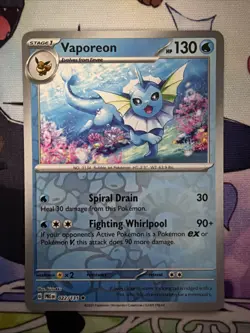 Vaporeon 022/131 Holo Rare Prismatic Evolutions Pokemon Near Mint - Image 1