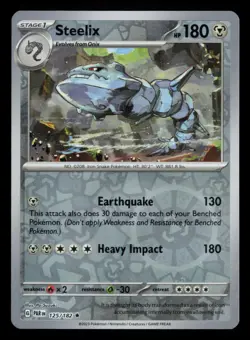 Steelix 125/182 Rare Paradox Rift Pokemon Reverse Holo Near Mint - Image 1