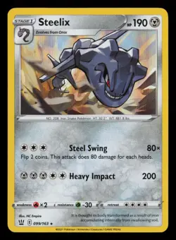 Steelix 099/163 Holo Rare Battle Styles Pokemon Near Mint - Image 1