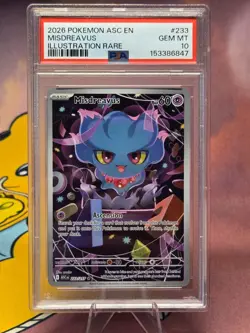 PSA 10 Misdreavus 233/217 Pokemon Ascended Heroes Illustration Rare 2026 - Image 1