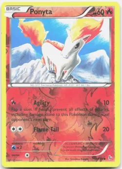 Ponyta 14/106 Common Flashfire Pokemon Reverse Holo LP - Image 1