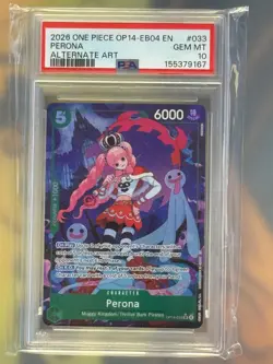 2026 One Piece Op14-033 Eb04 The Azure Sea's Seven Perona Alt Art PSA 10 #033 - Image 1