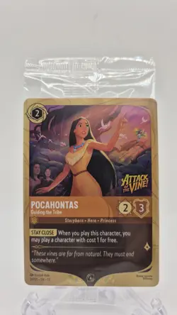 Disney Lorcana Pocahontas Guiding the Tribe Prerelease Promo Attack Of The Vine - Image 1