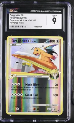 CGC 9 MINT Dragonite FB Supreme Victors 56/147 Reverse Holo Pokemon Card - Image 1