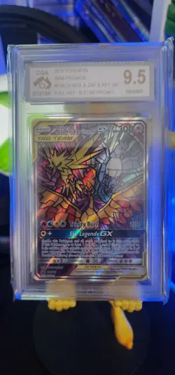 CGA 9.5 Moltres & Zapdos & Articuno GX SM210 Hidden Fates ETB Promo Pokemon Card - Image 1