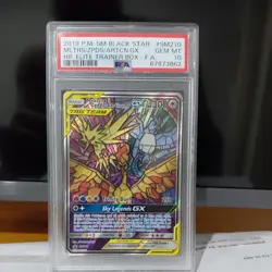 PSA 10 Moltres & Zapdos & Articuno GX SM210 Hidden Fates ETB Promo Pokemon Card - Image 1