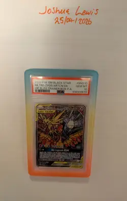 Hidden Fates ETB Promo Pokemon Card Moltres Zapdos Articuno GX SM210 PSA 10 - Image 1