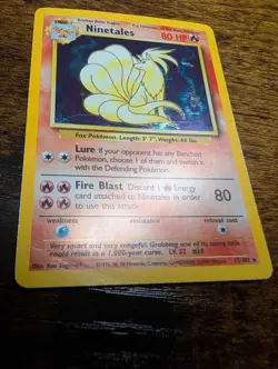 Pokemon Card Base Set Unlimited Ninetales 12/102 Holo Rare Holo Bleed Misprint - Image 4