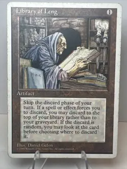 HP+ Library of Leng Fourth Edition AUTHENTIC 1995 Magic: The Gathering Card - Image 1