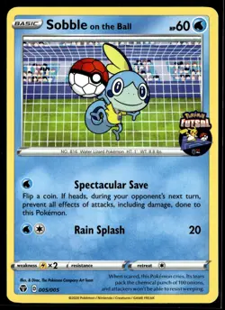 Sobble On The Ball 005/005 Futsal Soccer UK Promo English Pokemon Card (MP) - Image 1