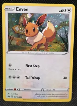 Eevee SWSH095 Black Star Promo 2021 Pokemon Card 2020 Holo Rare - Image 1