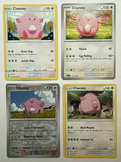 Chansey 4 Card Lot ~Cute cards~ Pokemon TCG - perfect for Chansey collectors - Image 1