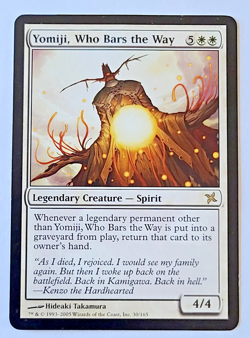 Magic MTG: Yomiji, Who Bars the Way Betrayers of Kamigawa #30/165 Rare LP - Image 1