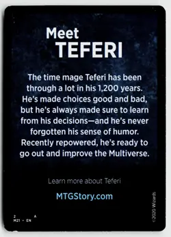 MTG Core Set 2021 #281 Teferi, Master of Time (Borderless) Mythic - Image 2