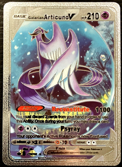 Articuno V Basic Silver Foil Fan Art Vinyl Collector Pokemon Card Costumed - Image 1