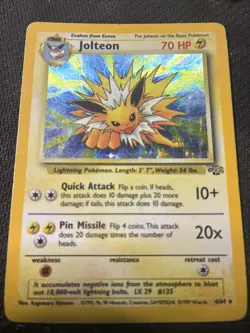 Pokemon TCG VTG WOTC Jungle Unlimited Jolteon 4/64 Holo Rare Mp/hp - Image 1