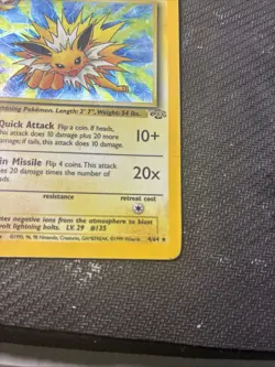 Pokemon TCG VTG WOTC Jungle Unlimited Jolteon 4/64 Holo Rare Mp/hp - Image 4