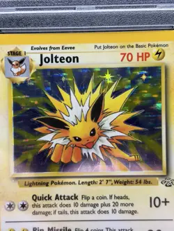 Pokemon TCG Jolteon Jungle 4/64 Holo Unlimited Holo Rare PSA 9 W/ Guard - Image 3