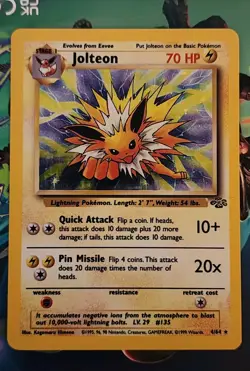 Pokemon TCG Jolteon 4/64 Holo Rare Jungle Set Unlimited LP - Image 1